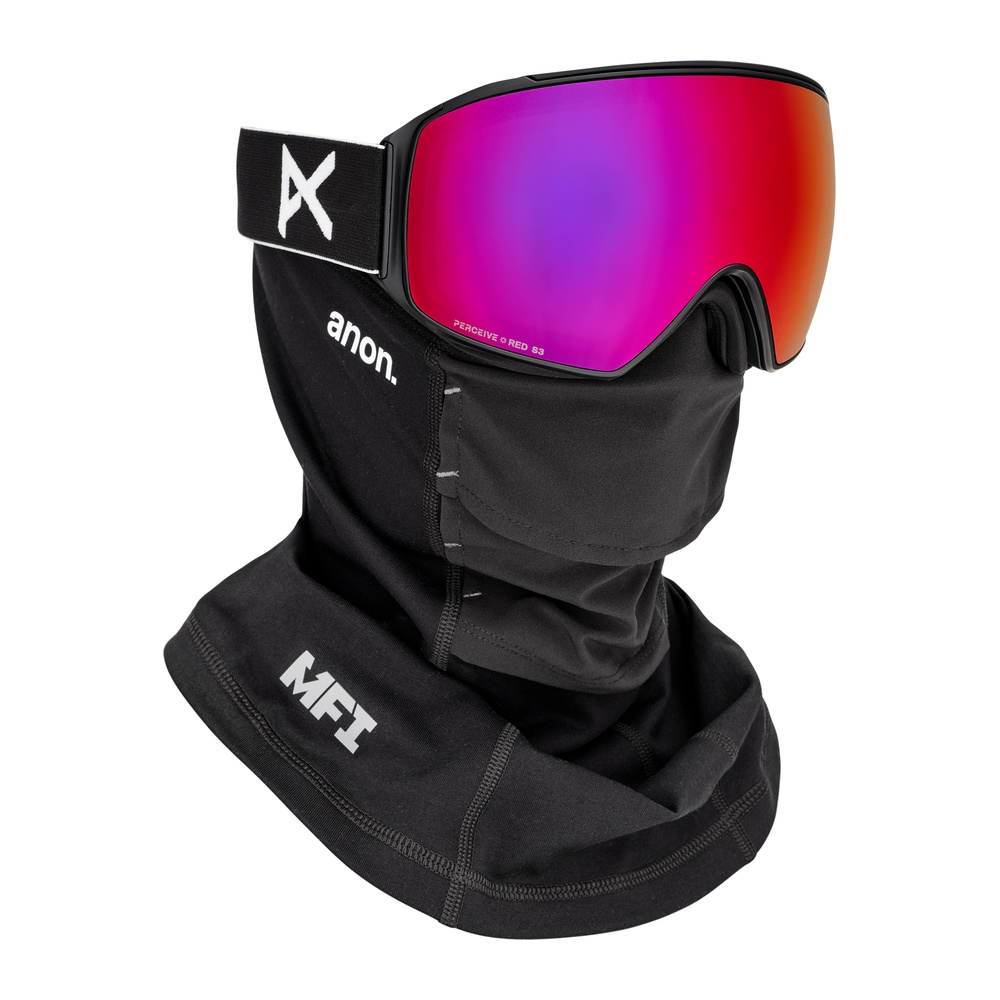 Anon Anon M4 Cylindrical Snow Goggles, Bonus Lens/MFI Face Mask in Black/Perceive Sunny Red Small/Medium | The House - $339.95 at The House