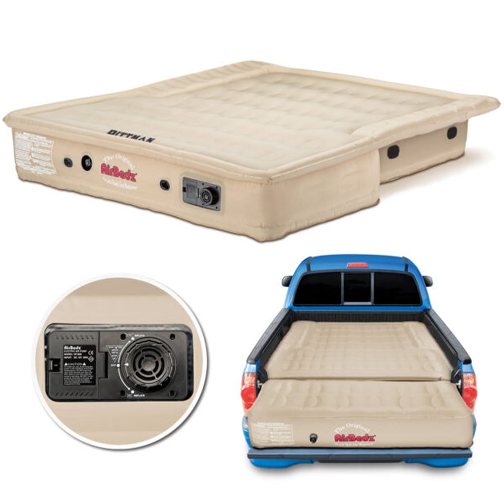 The House Pittman Outdoors AirBedz Mid Size Truck Bed Air Mattress with Built-In Air Pump, Tan 73" x 55" x 12" inflated | The House
