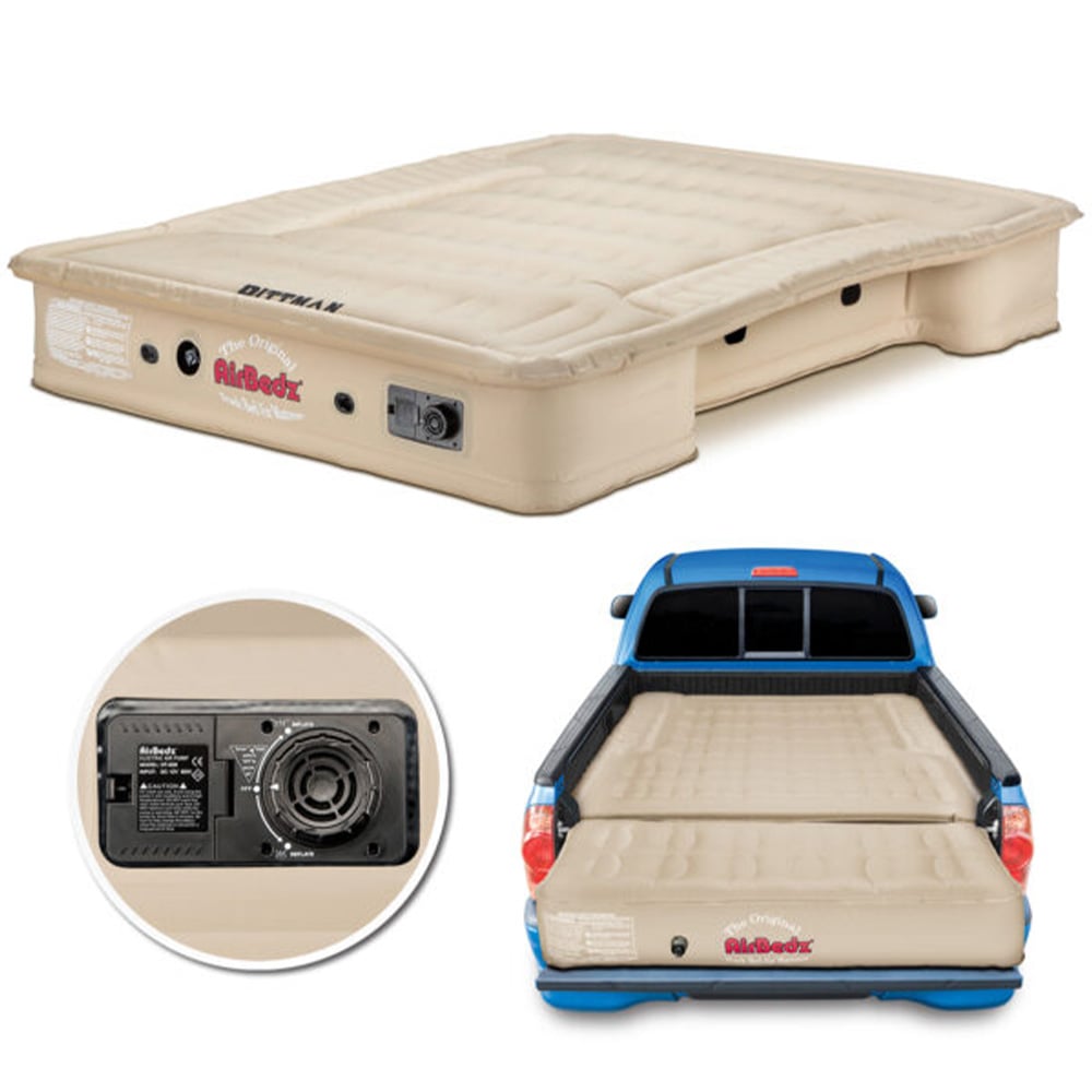 The House Pittman Outdoors AirBedz Full Size Truck Bed Air Mattress with Built-In Air Pump, Tan 95" x 63.5" x 12" inflated | The House