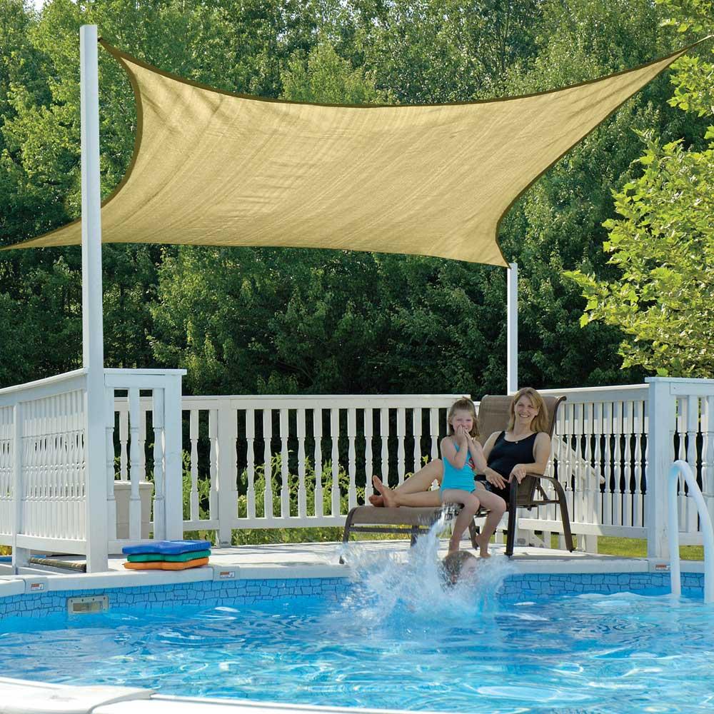 Shelterlogic ShadeLogic Sun Shade Sail, Square - Sand 16' x 16' 16" x 16" - Tan | The House