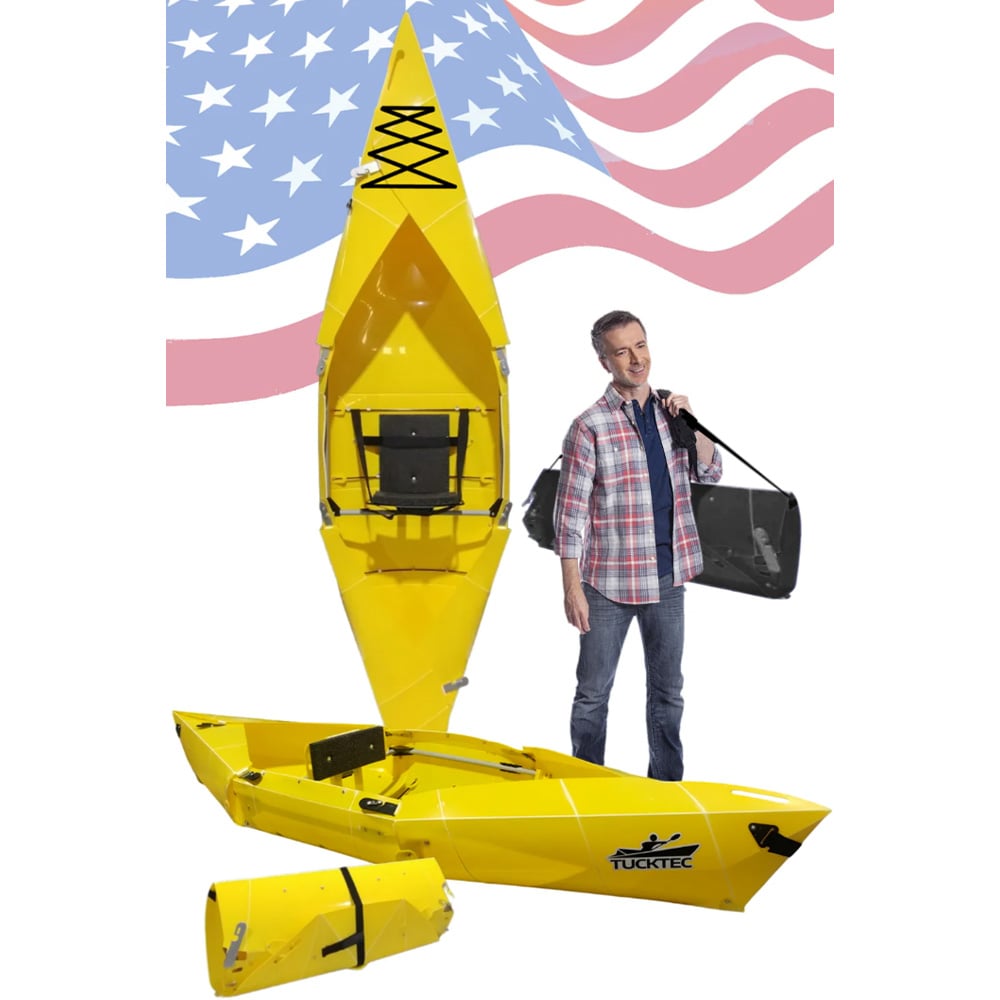 Tucktec Kayaks Tucktec 10FT PRO YELLOW Folding Kayak 48 in x 15 in x 8 in | The House