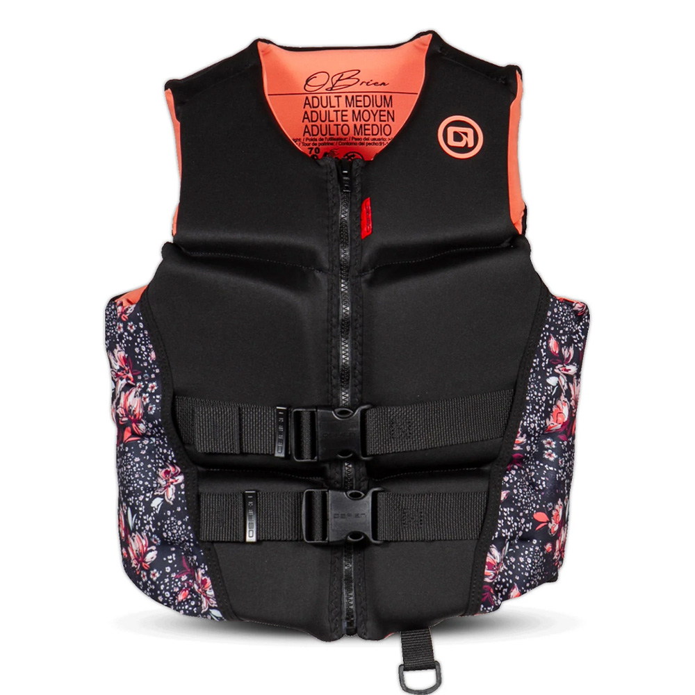 O'Brien Women's Flex V-Back Life Jacket, Floral and Spark Designs Small - Coral/Floral | The House