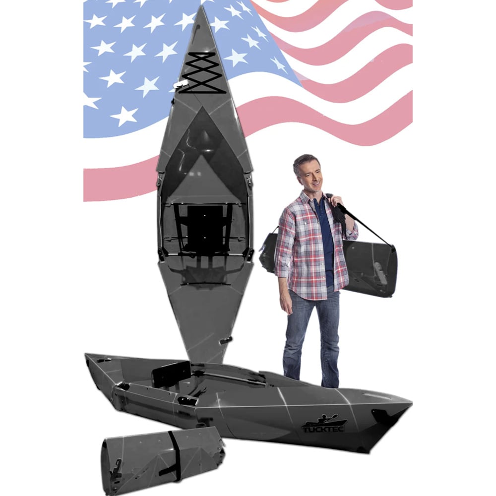 Tucktec Kayaks Tucktec 10FT Pro Black Folding Kayak 48 in x 15 in x 8 in | The House